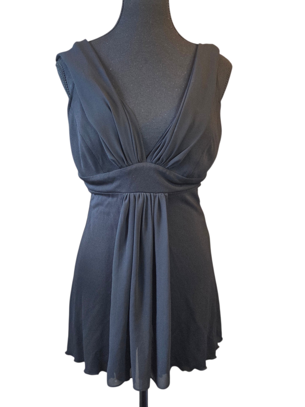 Joseph Ribkoff Black Sleeveless V-Neck Draped Tunic Top Size 6 - Picture 2 of 5